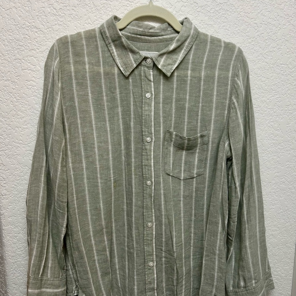 Rails Sage Green Striped Button-Down Shirt